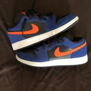 Jordan 1 low Gs blue black and orange